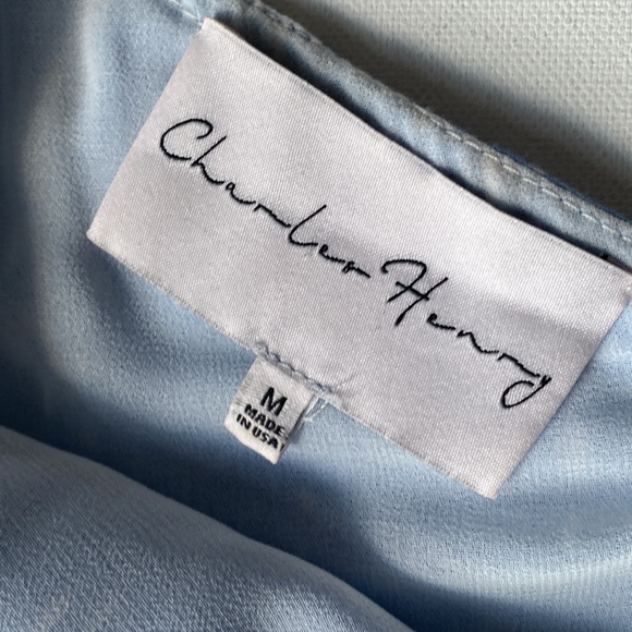 Charles Henry One Shoulder Diamond Dots light Blue Dress, Size M - Picture 5 of 16